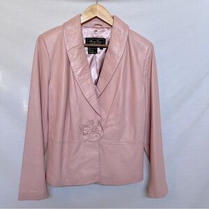 Terry Lewis Classic Luxuries Pink Leather Blazer.  Size M